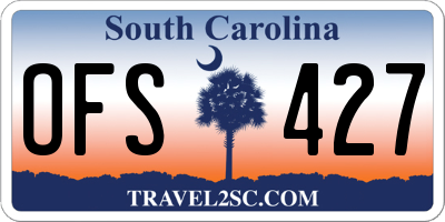 SC license plate OFS427