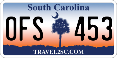 SC license plate OFS453