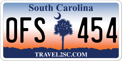 SC license plate OFS454