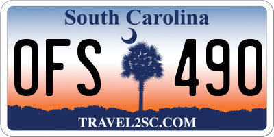 SC license plate OFS490