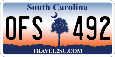 SC license plate OFS492