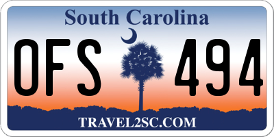 SC license plate OFS494