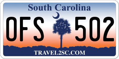 SC license plate OFS502