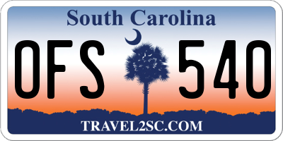 SC license plate OFS540