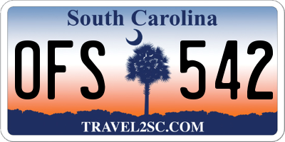 SC license plate OFS542