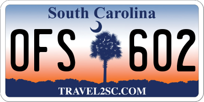 SC license plate OFS602