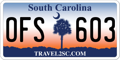 SC license plate OFS603