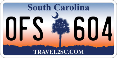 SC license plate OFS604