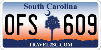 SC license plate OFS609