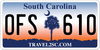 SC license plate OFS610