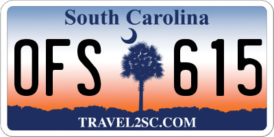 SC license plate OFS615