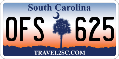 SC license plate OFS625