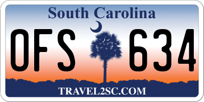 SC license plate OFS634