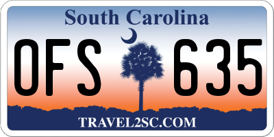 SC license plate OFS635