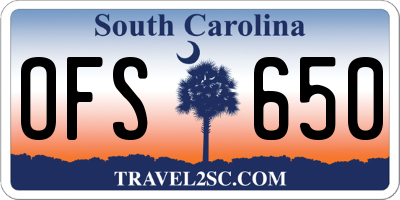 SC license plate OFS650