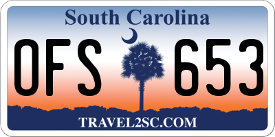 SC license plate OFS653