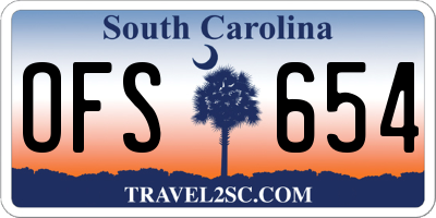 SC license plate OFS654