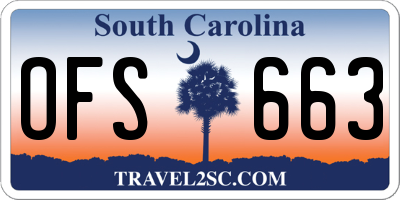 SC license plate OFS663