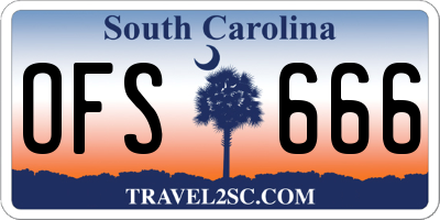 SC license plate OFS666