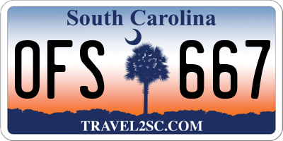 SC license plate OFS667