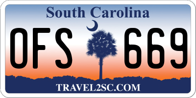 SC license plate OFS669