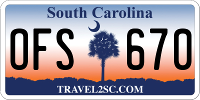 SC license plate OFS670