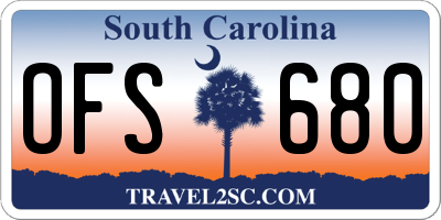 SC license plate OFS680