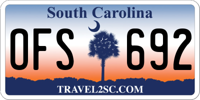 SC license plate OFS692