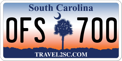 SC license plate OFS700