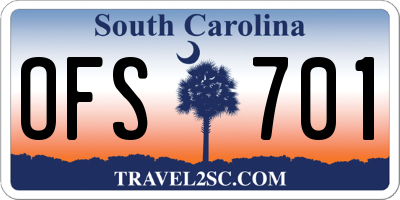 SC license plate OFS701