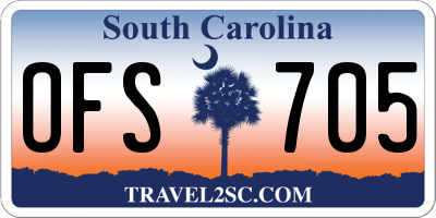 SC license plate OFS705