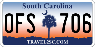 SC license plate OFS706