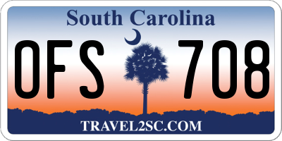SC license plate OFS708