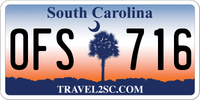 SC license plate OFS716