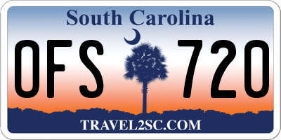 SC license plate OFS720