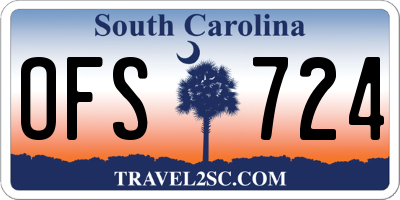 SC license plate OFS724