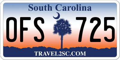 SC license plate OFS725