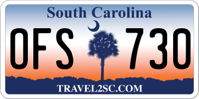 SC license plate OFS730