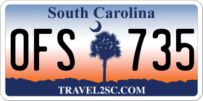 SC license plate OFS735