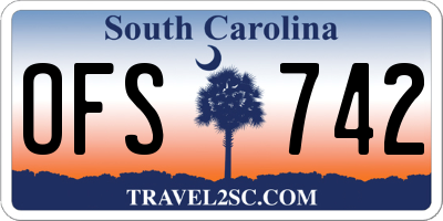 SC license plate OFS742