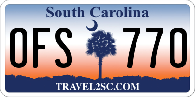 SC license plate OFS770