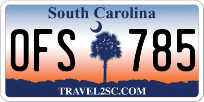 SC license plate OFS785