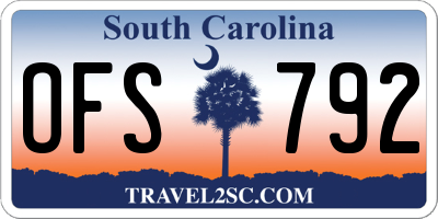 SC license plate OFS792