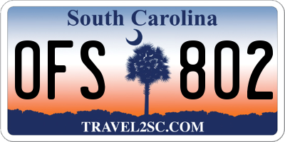 SC license plate OFS802