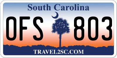 SC license plate OFS803