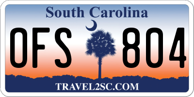 SC license plate OFS804