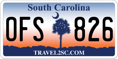 SC license plate OFS826