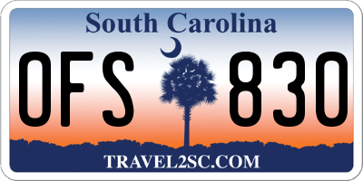 SC license plate OFS830