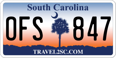 SC license plate OFS847