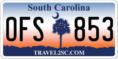 SC license plate OFS853